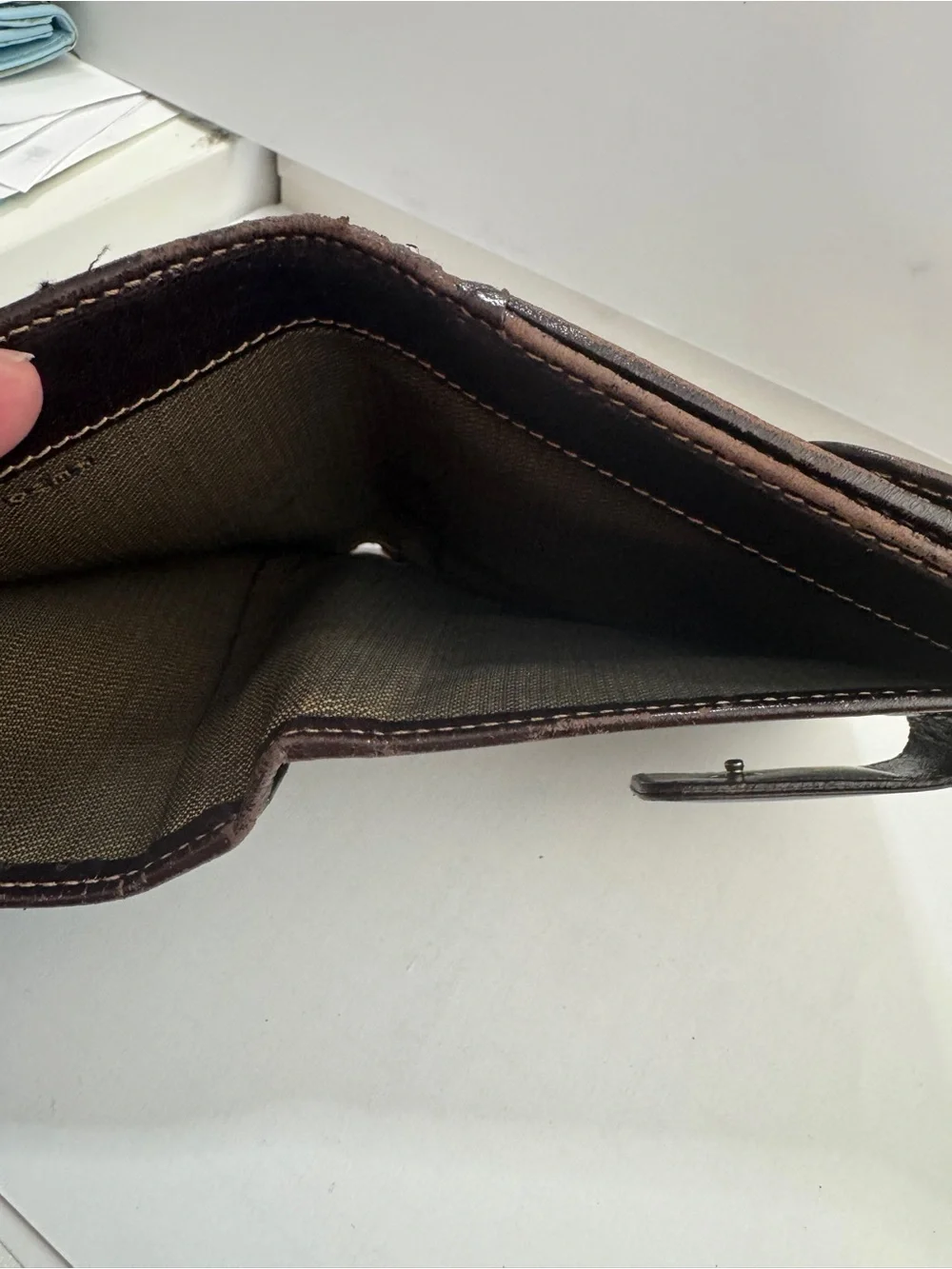 Fendi Brown Canvas Zucca FF Logo & Dark Brown Leather Wallet unisex men women